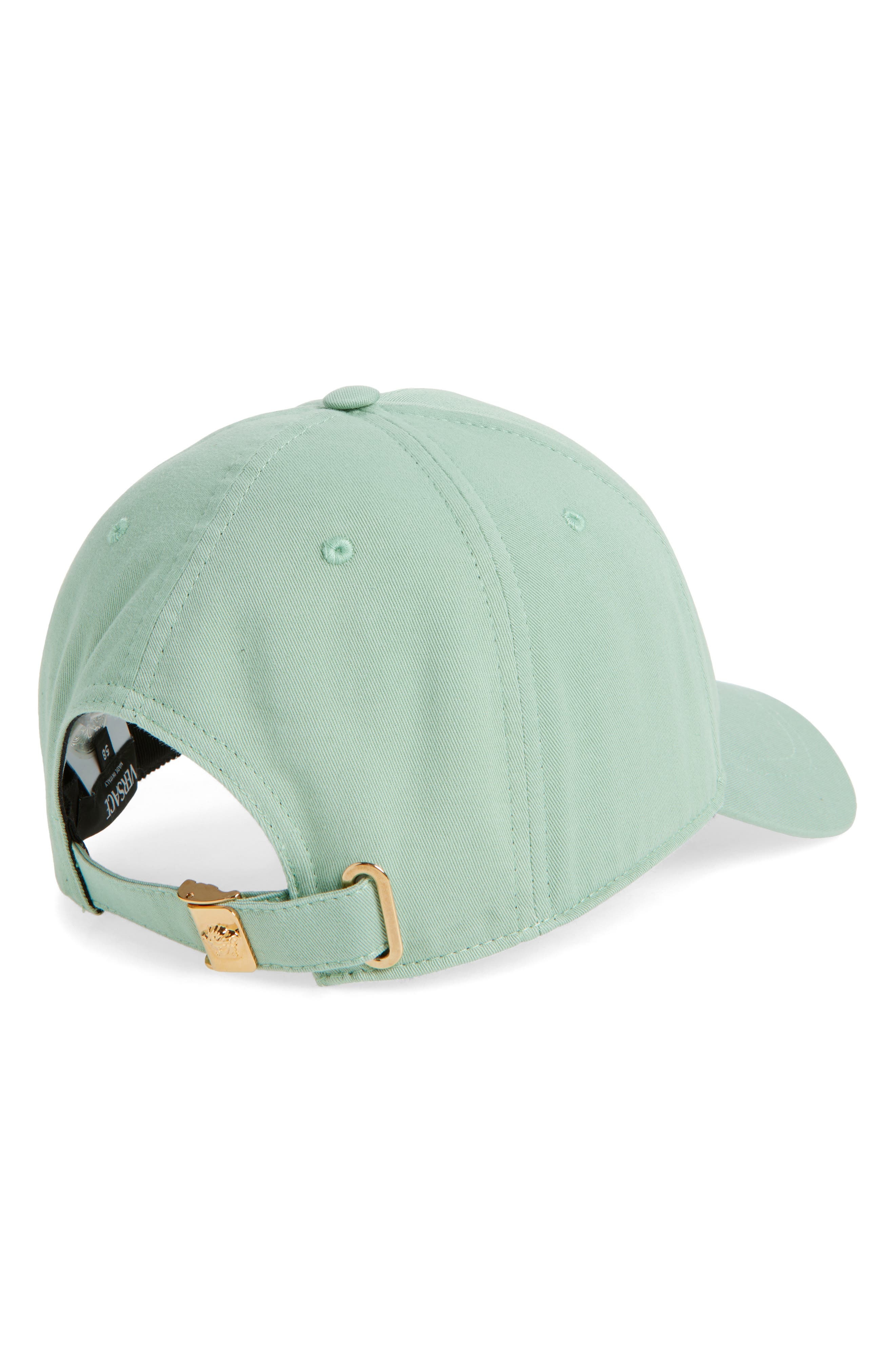 Versace Medusa Embroidered Cotton Drill Adjustable Baseball Cap in Sea Green Dusty Rose at Nordstrom - 2