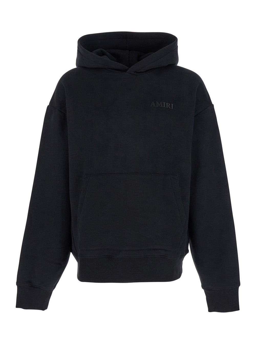 Amiri Men Black Hoodie With Fixed Hood And Logo Lettering On Front And Rear In Cotton Man - 1