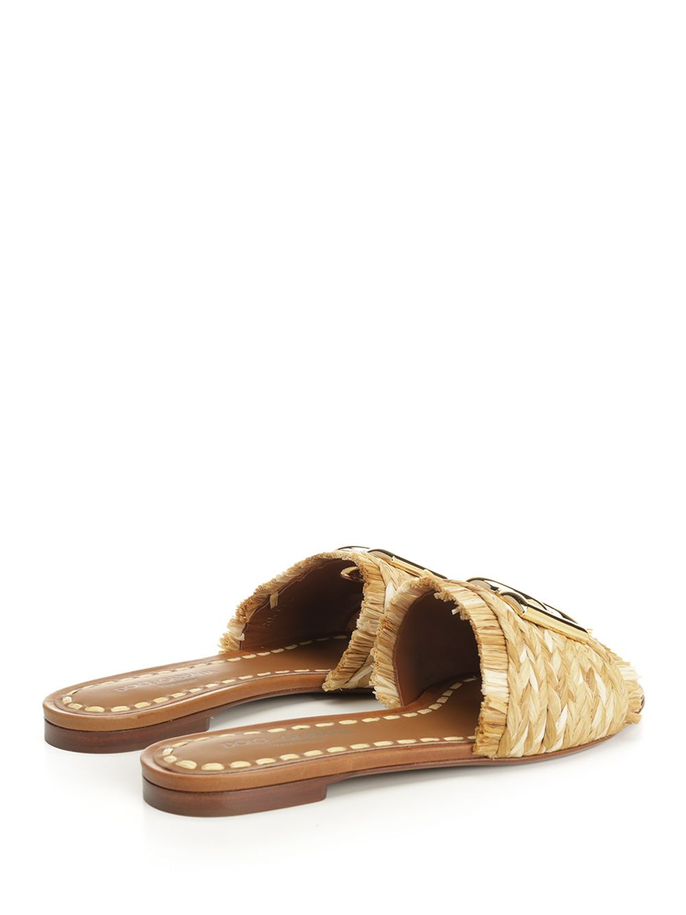 Ciabatta Treccia Rafia Sandals Beige - 3