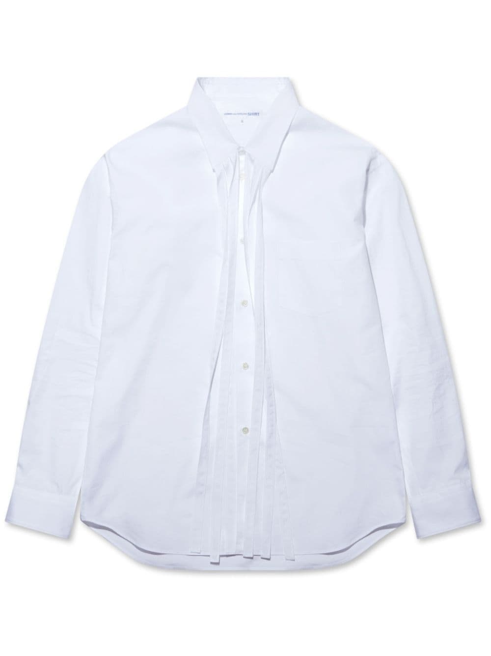 fringed long-sleeve cotton shirt - 1