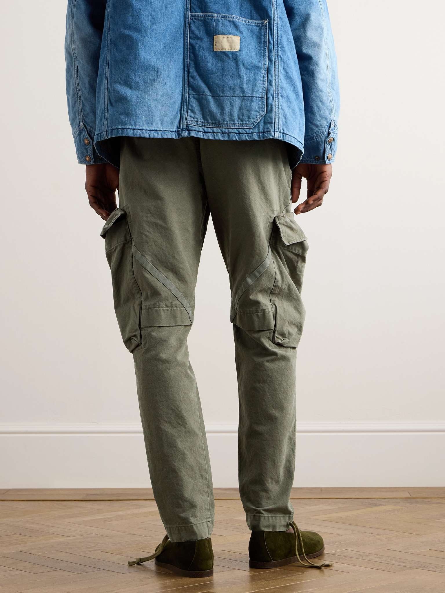 Tapered Cotton-Canvas Drawstring Cargo Trousers - 4