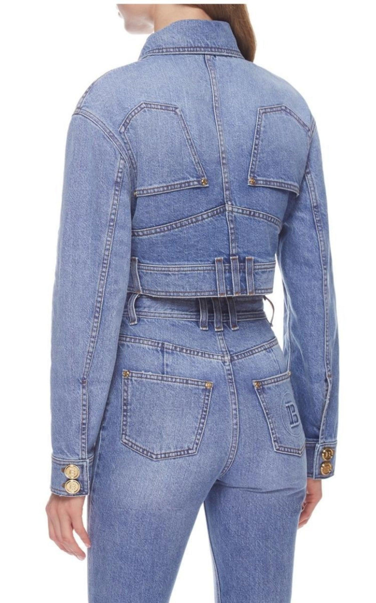 Cropped Denim Jacket - 3