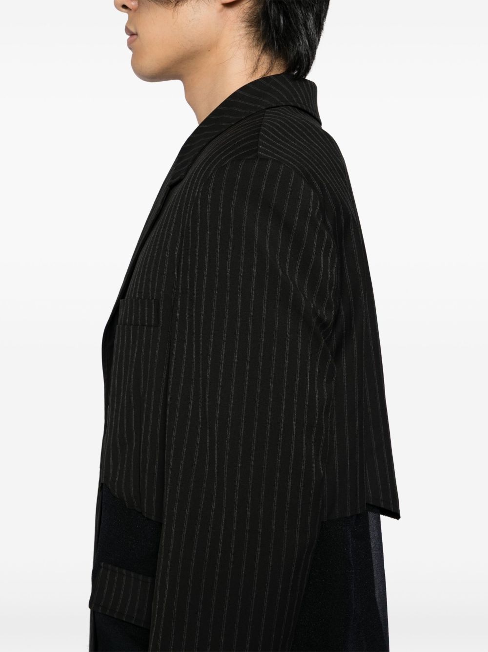 inside out stripe sheer jacket - 5