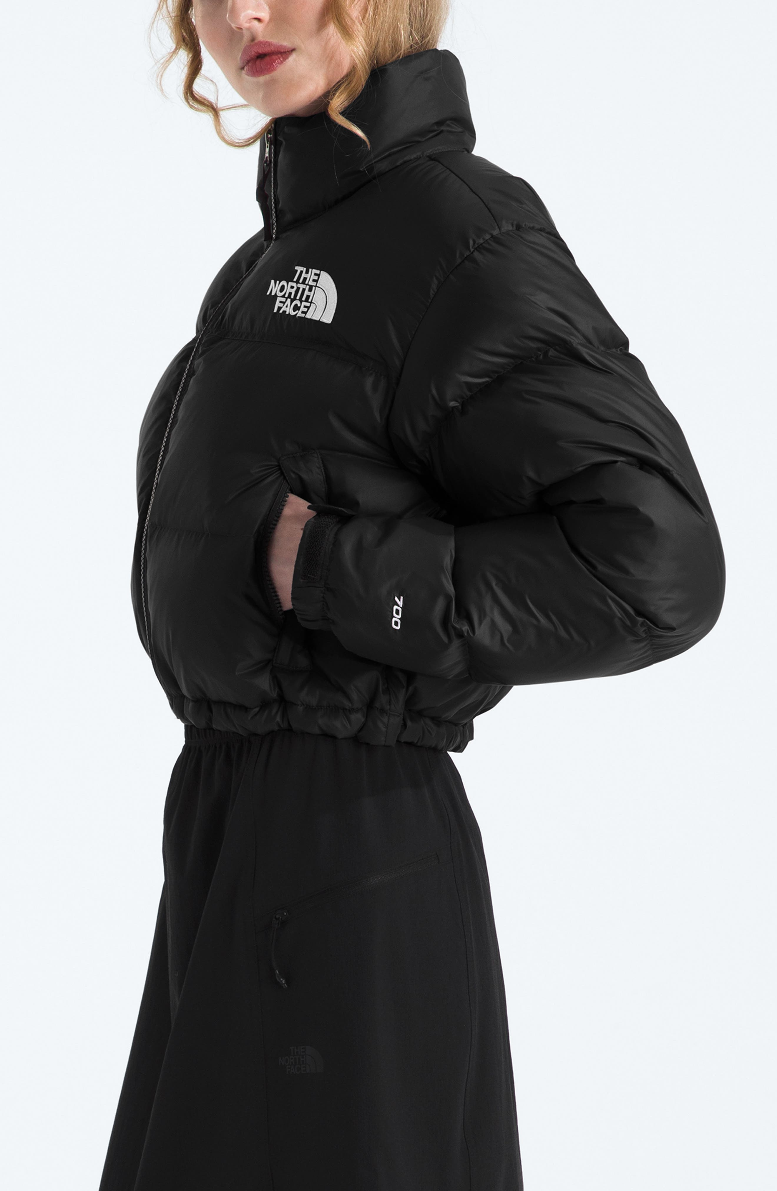The North Face Nuptse Water Repellent 700 Fill Power Down Short Puffer Jacket in Tnf Black/Tnf Black - 3