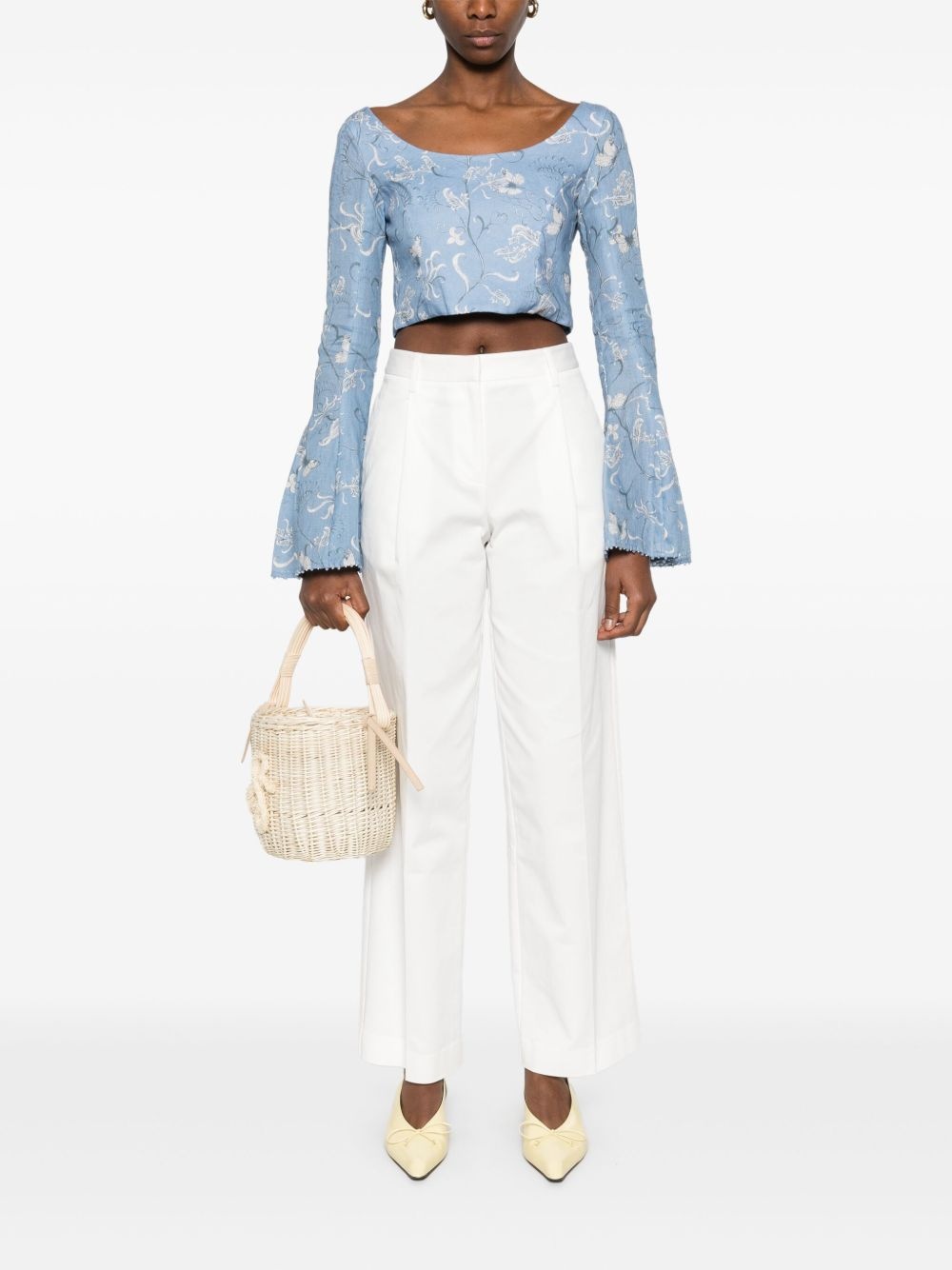 linen crop top - 2