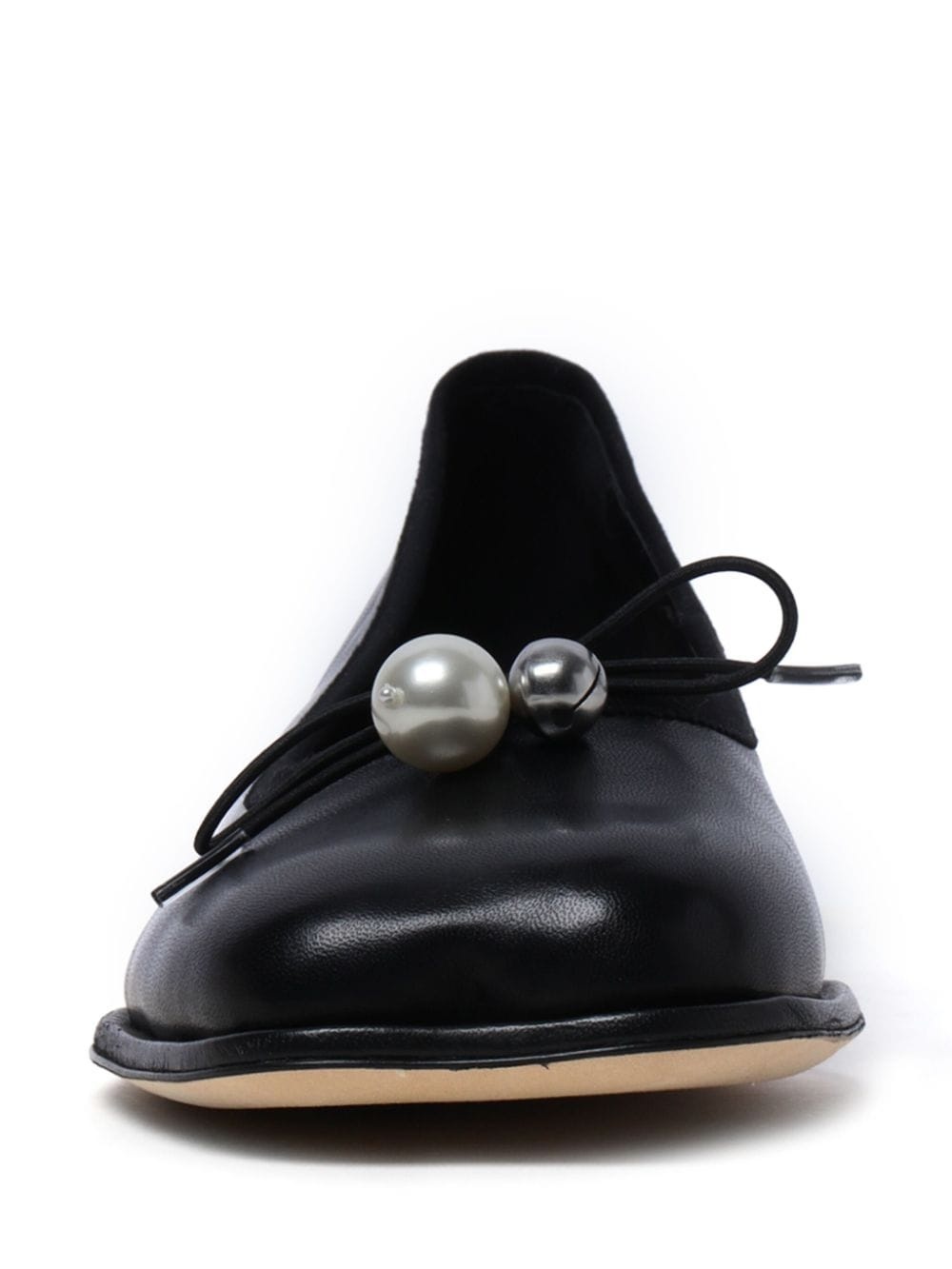 bow-embellished leather ballerina shoes - 3