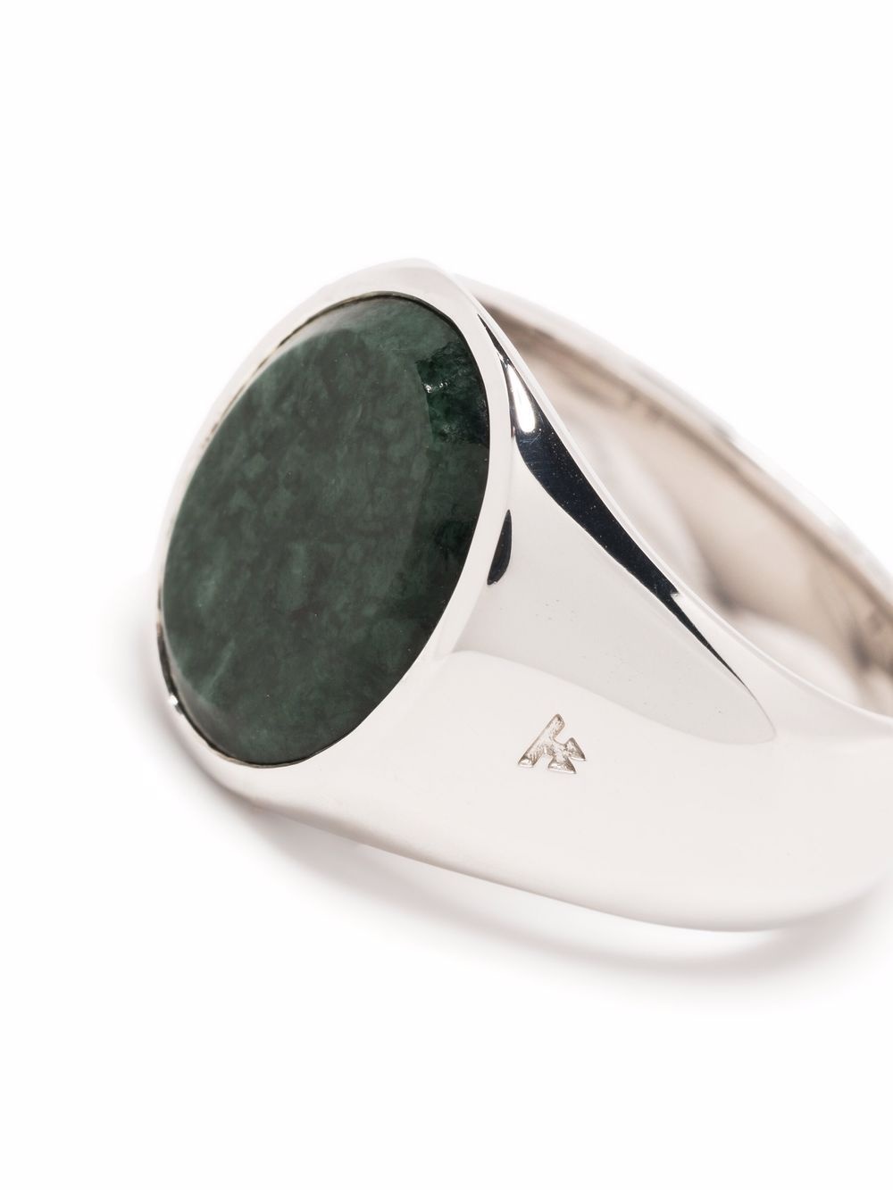 oval green marble ring - 3