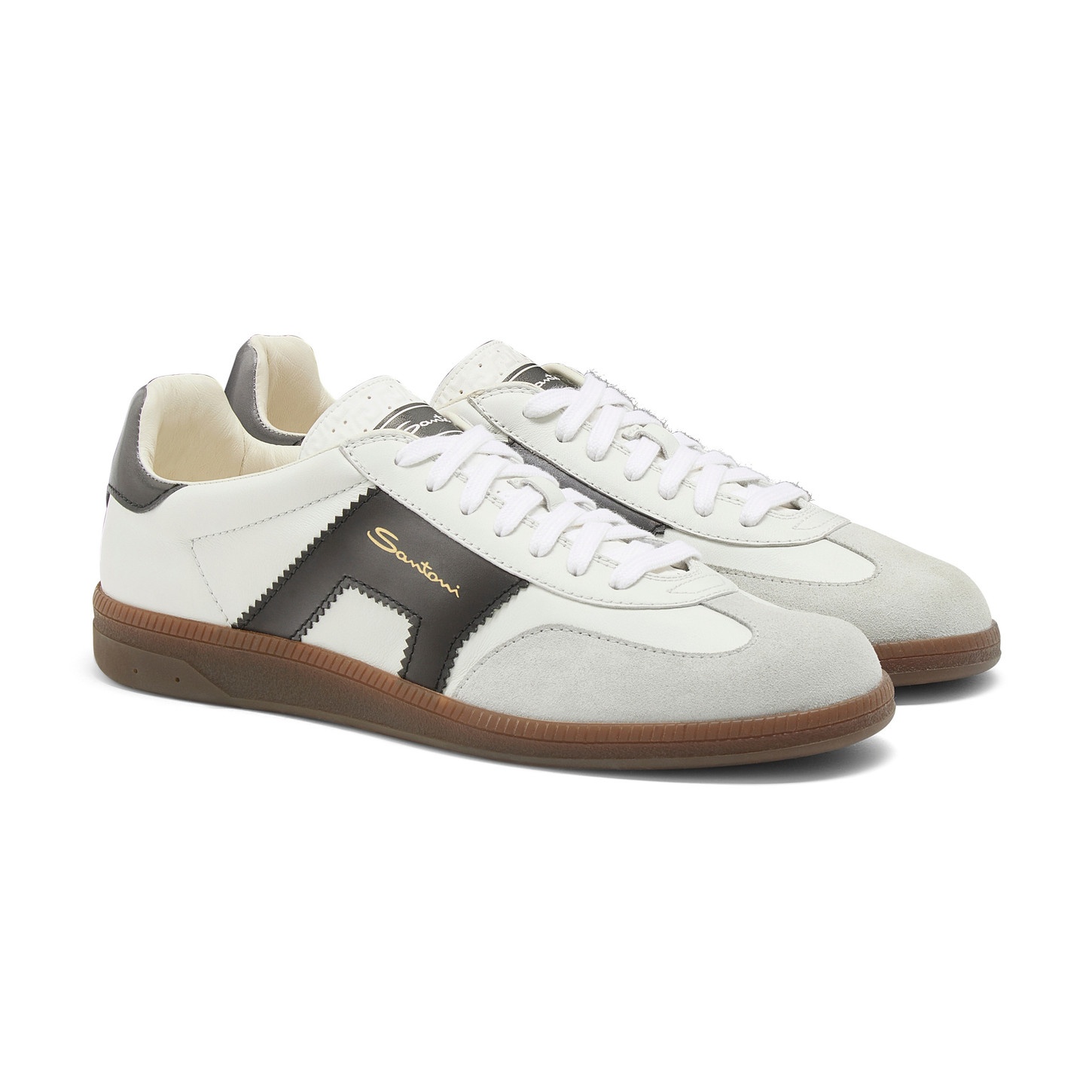 Men's white and black leather and suede DBS Oly sneaker - 2