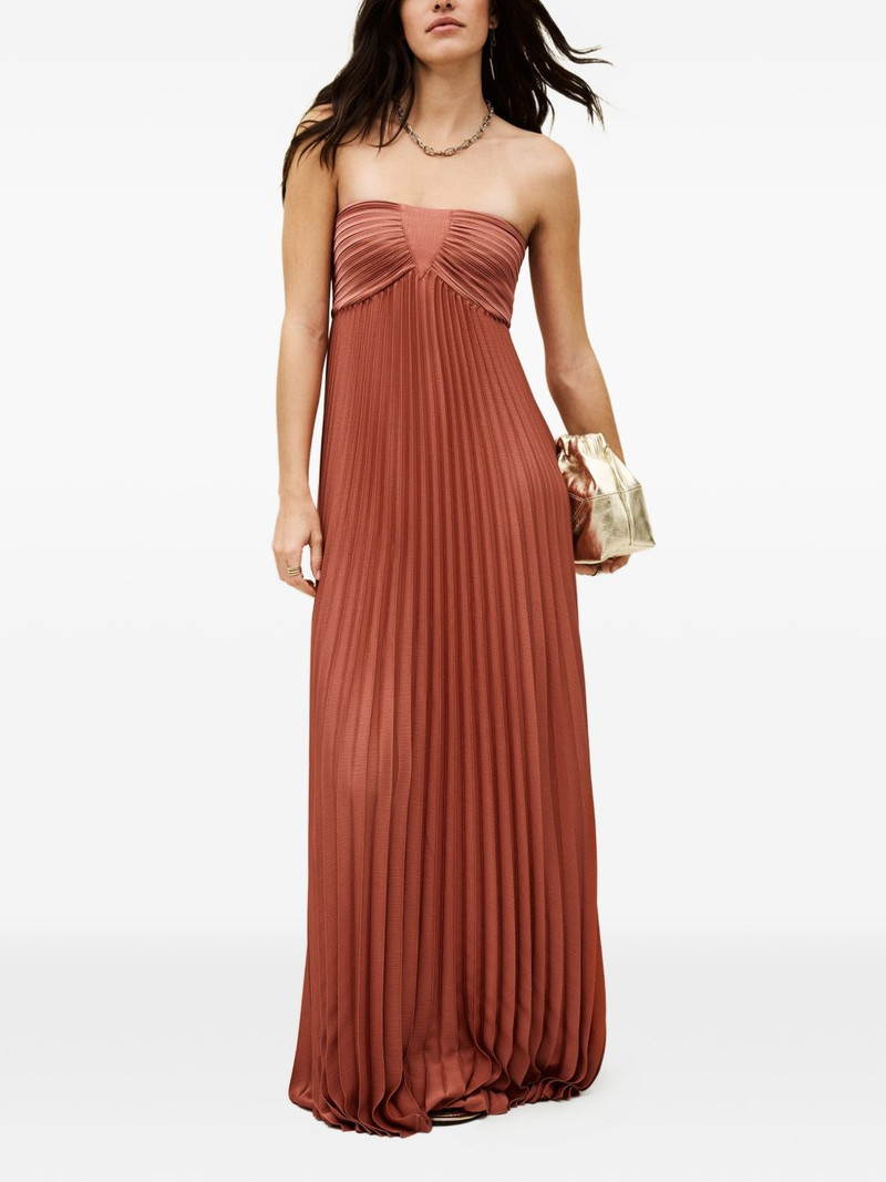 ba&sh Willow pleated strapless dress outlook