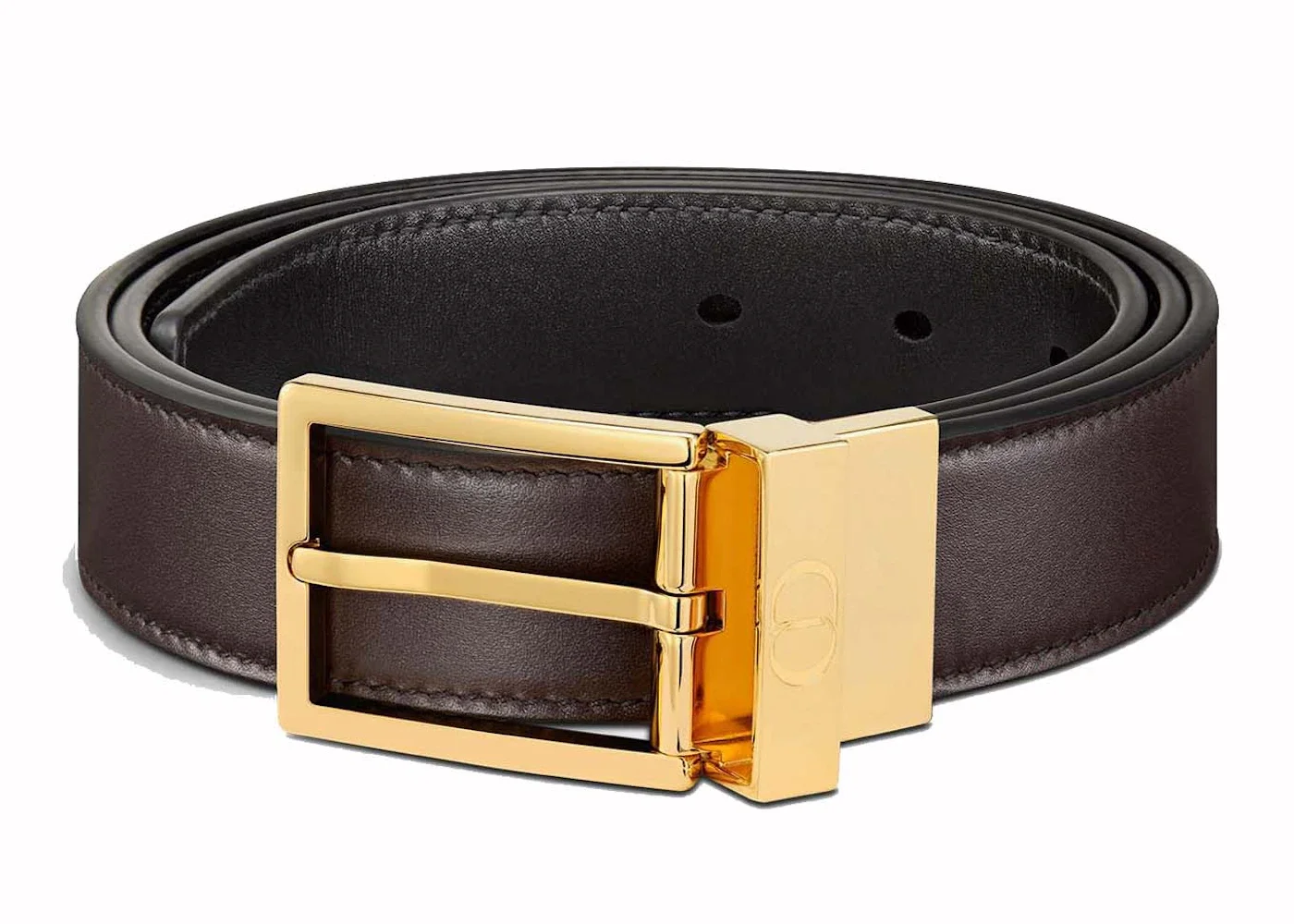 Dior Reversible Smooth Calfskin Leather Belt Brown/Black - 1