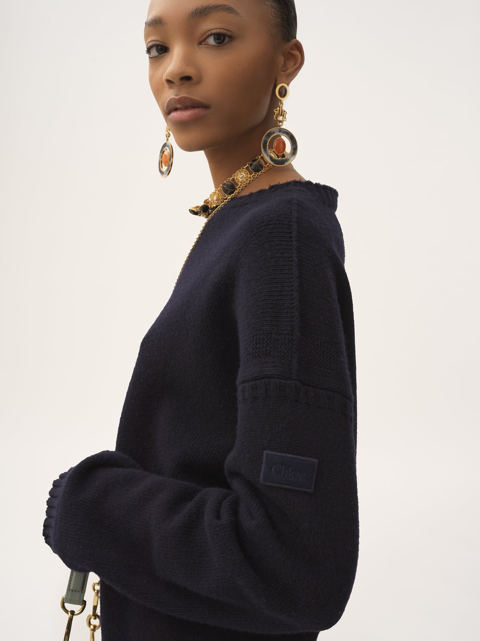 LOGO SWEATER IN A WOOL & CASHMERE KNIT - 6