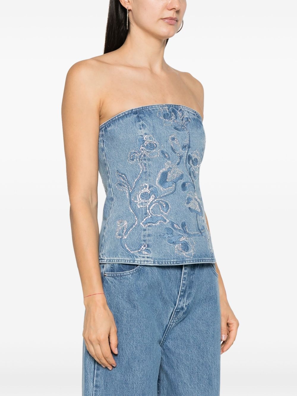 rhinestone-embellished top - 3