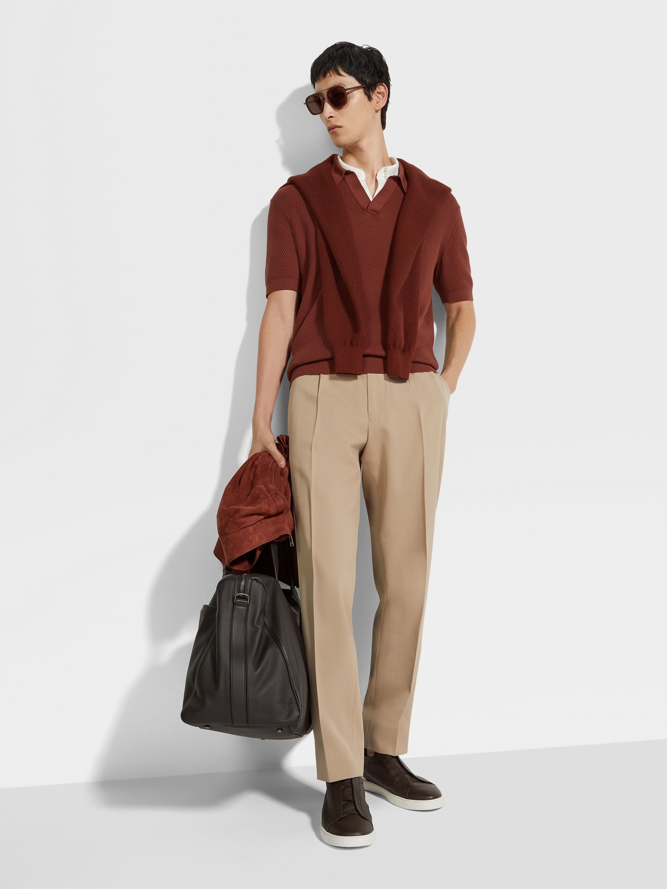 BRICK RED PREMIUM COTTON POLO SHIRT - 3
