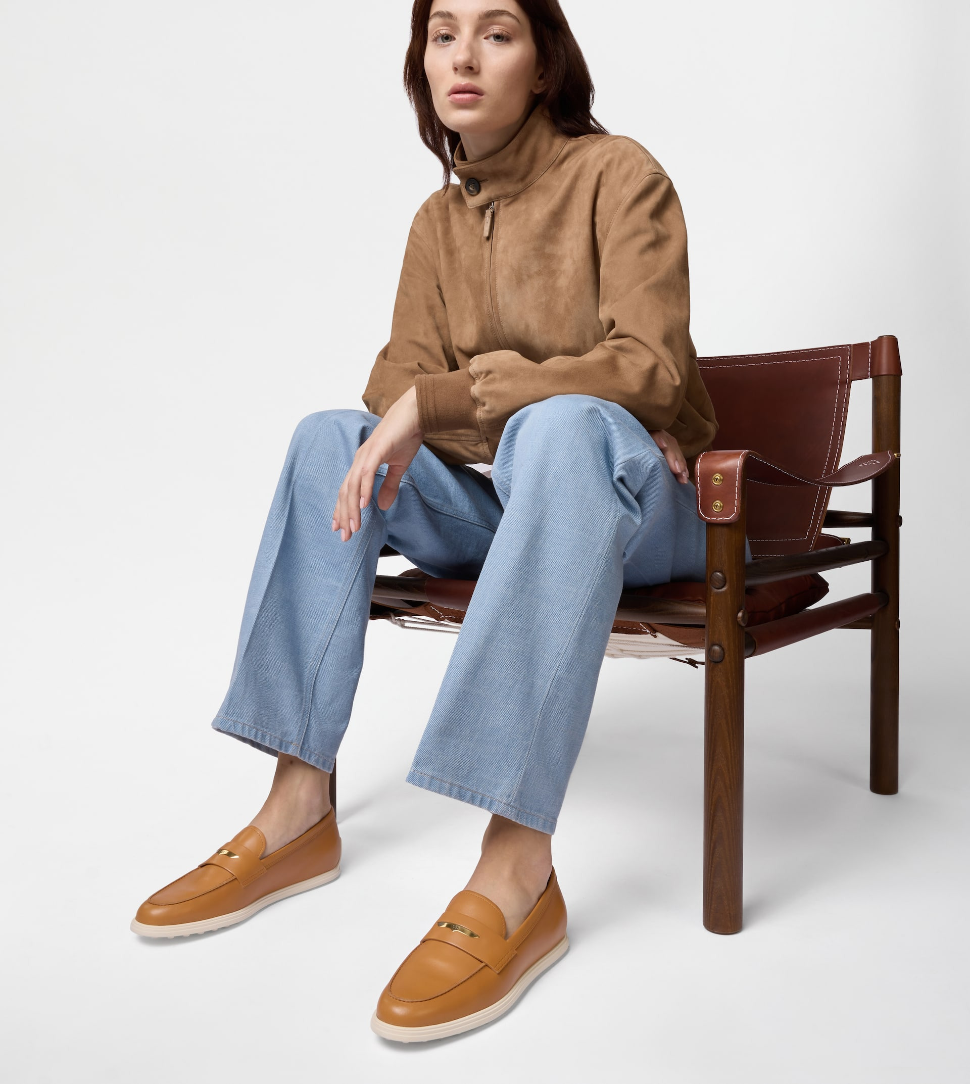 LOAFERS IN LEATHER - BROWN - 6