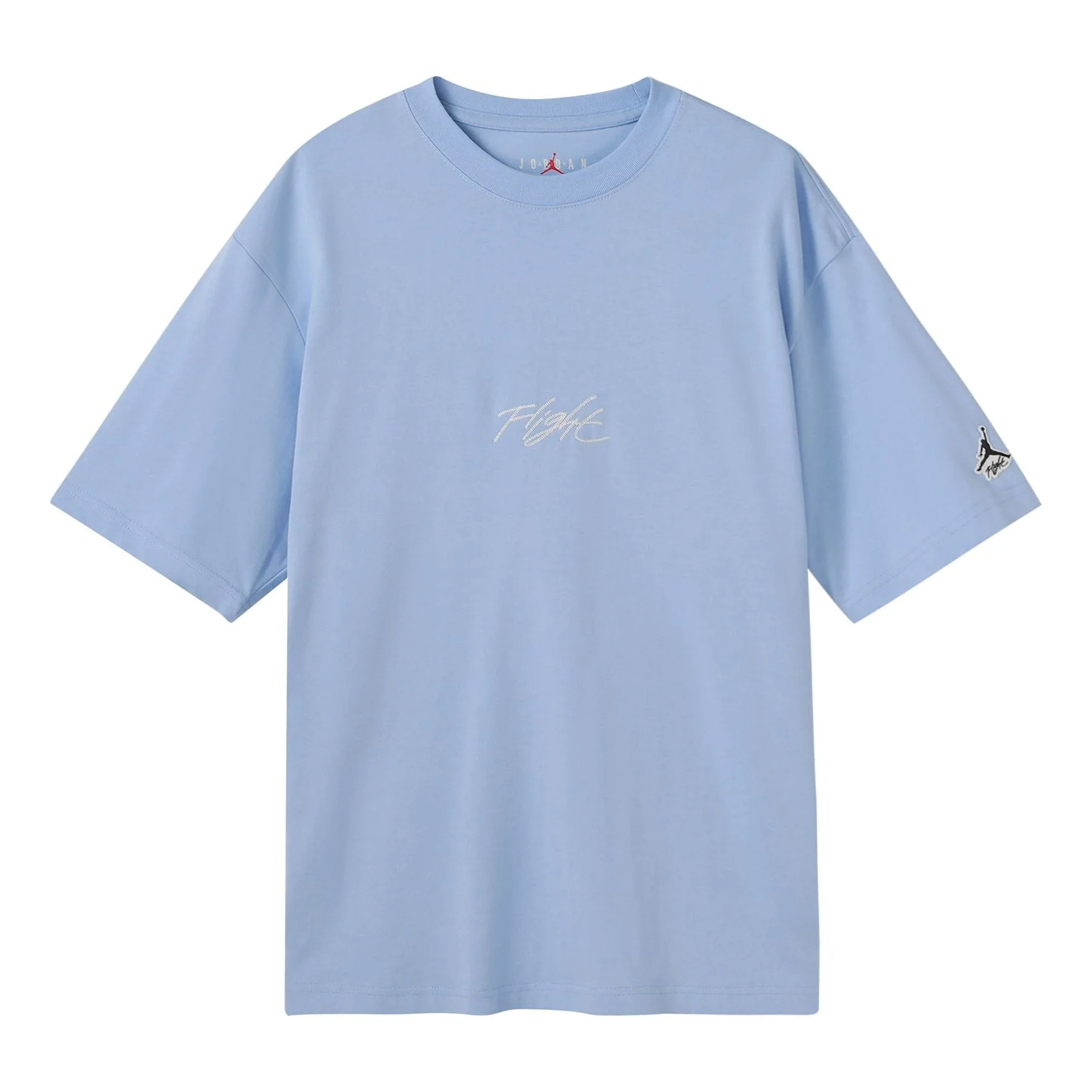 Men's Jordan Flight Essentials Embroidered Logo Sports Round Neck Short Sleeve Blue T-Shirt DA9890-4 - 1