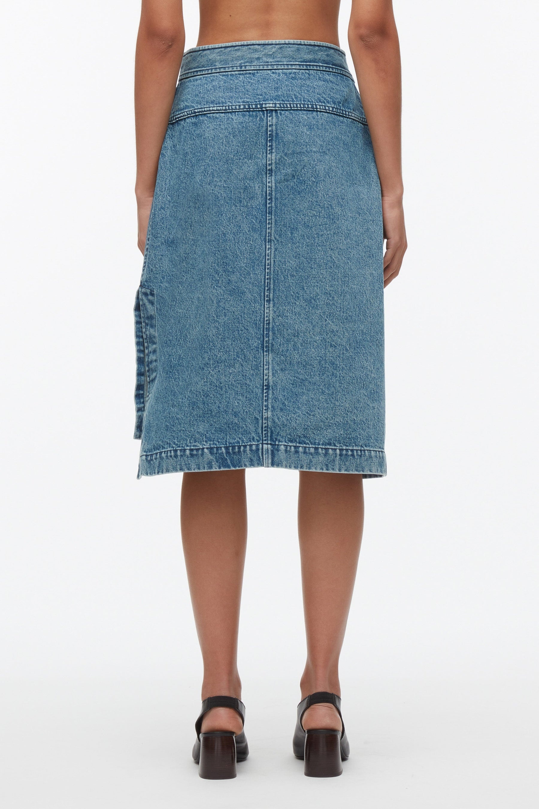 Denim Wrap Skirt - 4