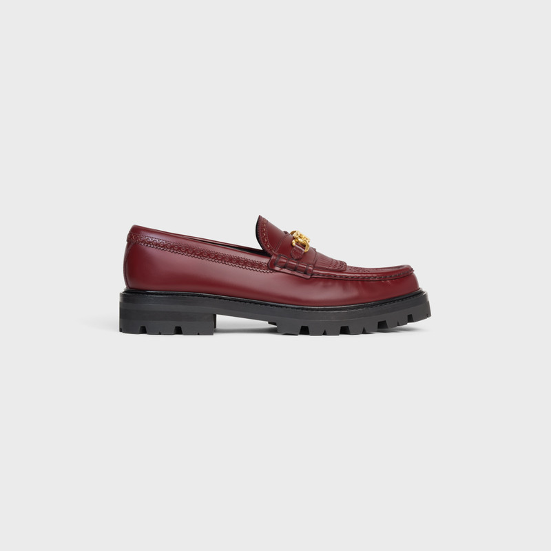 CELINE MARGARET LOAFER WITH TRIOMPHE CHAIN AND BROGUE DETAILS in POLISHED BULL 1