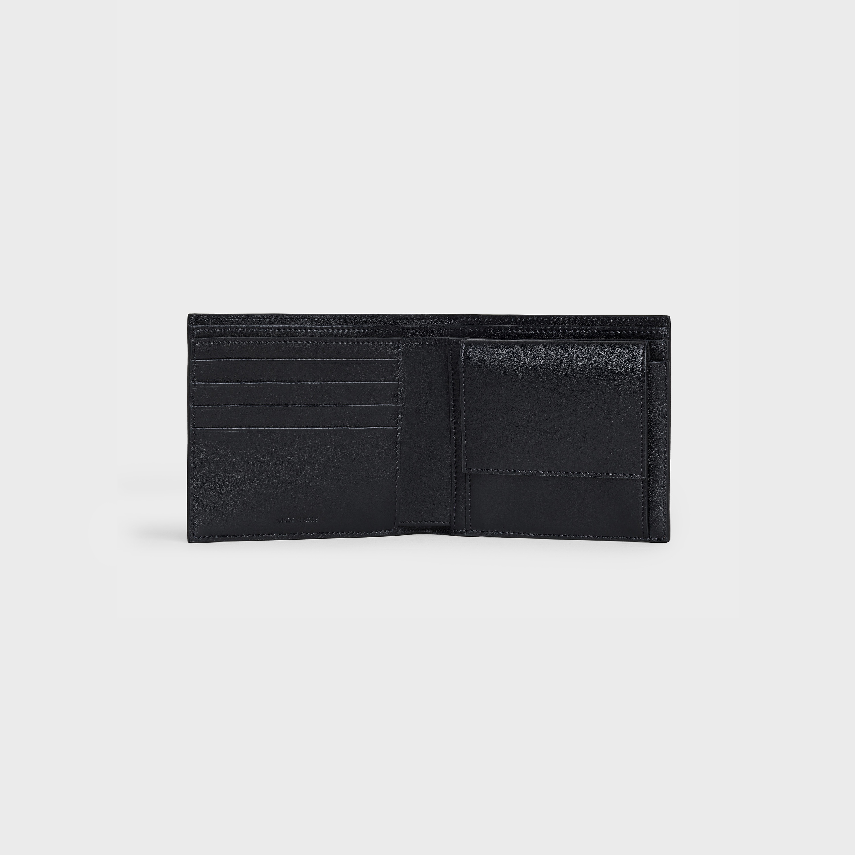 Bi-fold Wallet with Coin Compartment in grained calfskin - 5