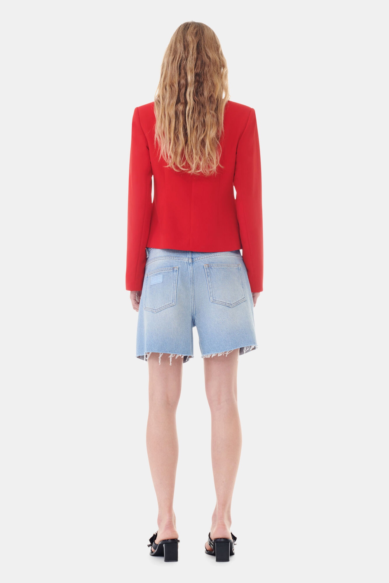 BLUE HEAVY DENIM SHORTS - 4