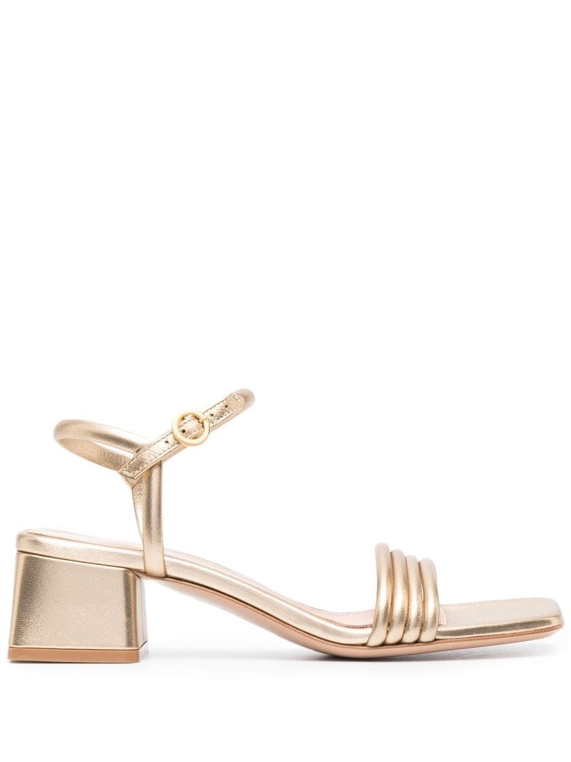Gianvito Rossi square-toe 50mm metallic sandals REVERSIBLE