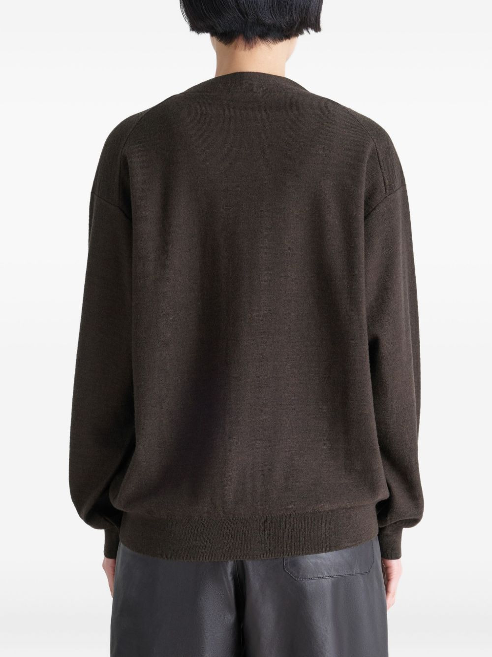 twisted V-neck cardigan - 4