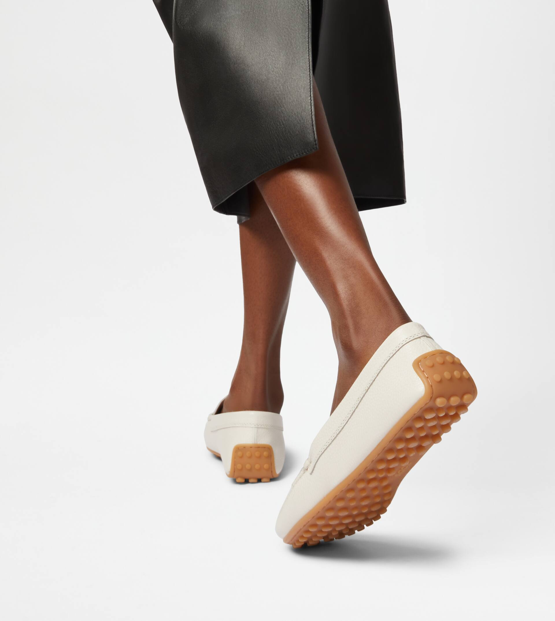 CITY GOMMINO DRIVING SHOES IN LEATHER - OFF WHITE - 7