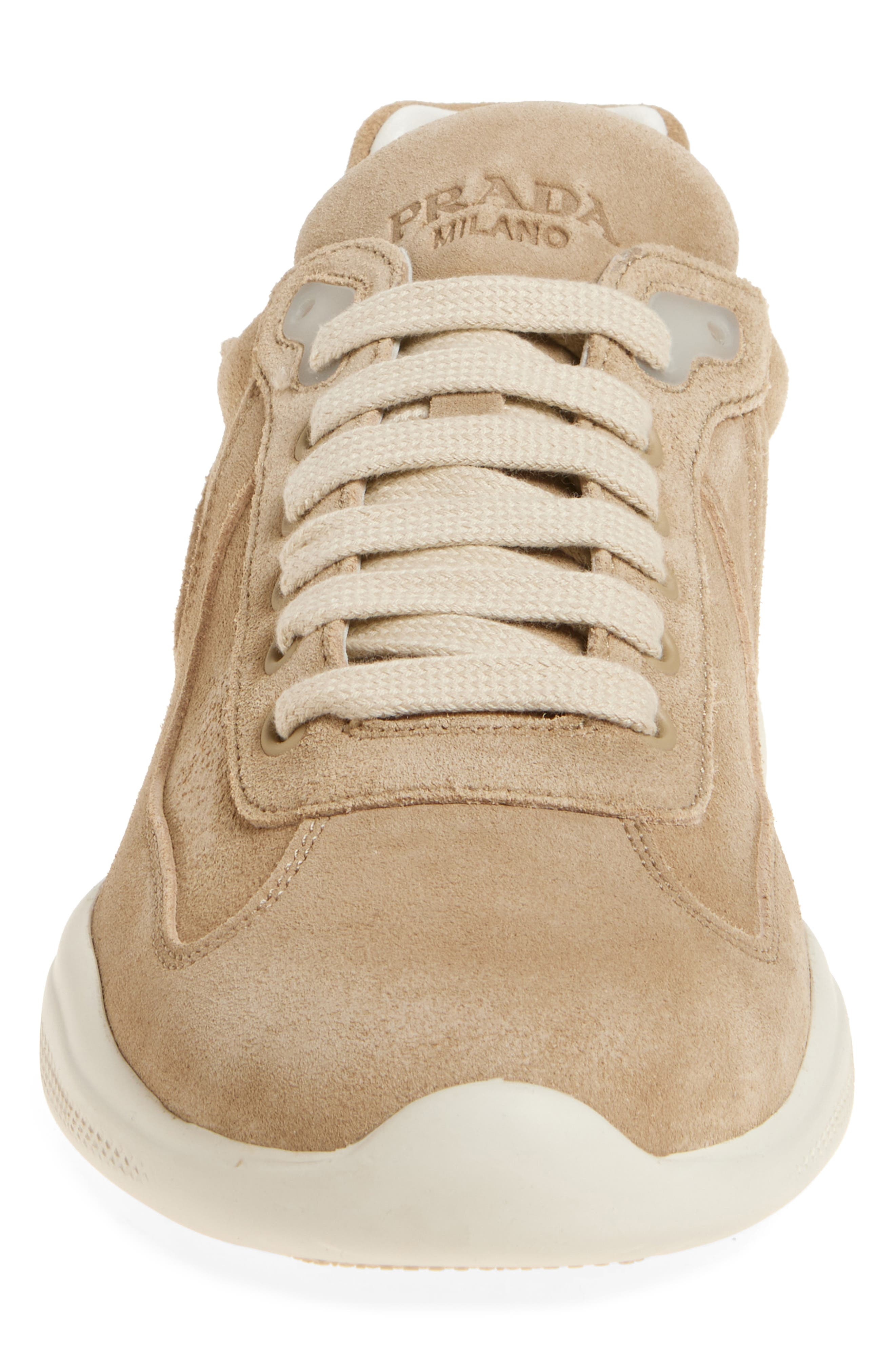 Prada America's Cup Suede Sneaker in Ecru at Nordstrom - 4
