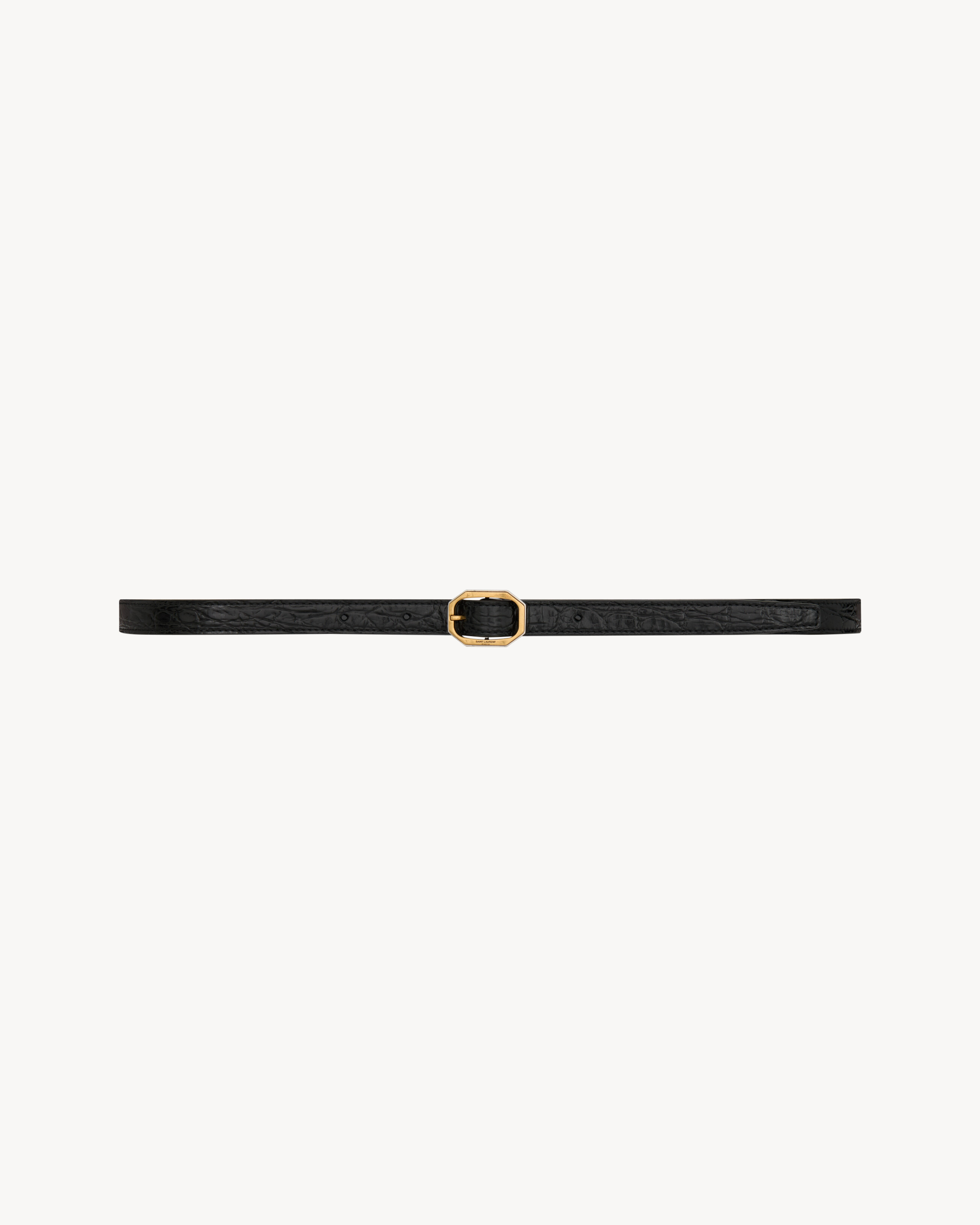 FRAME THIN BELT IN CROCODILE-EMBOSSED LEATHER - 1