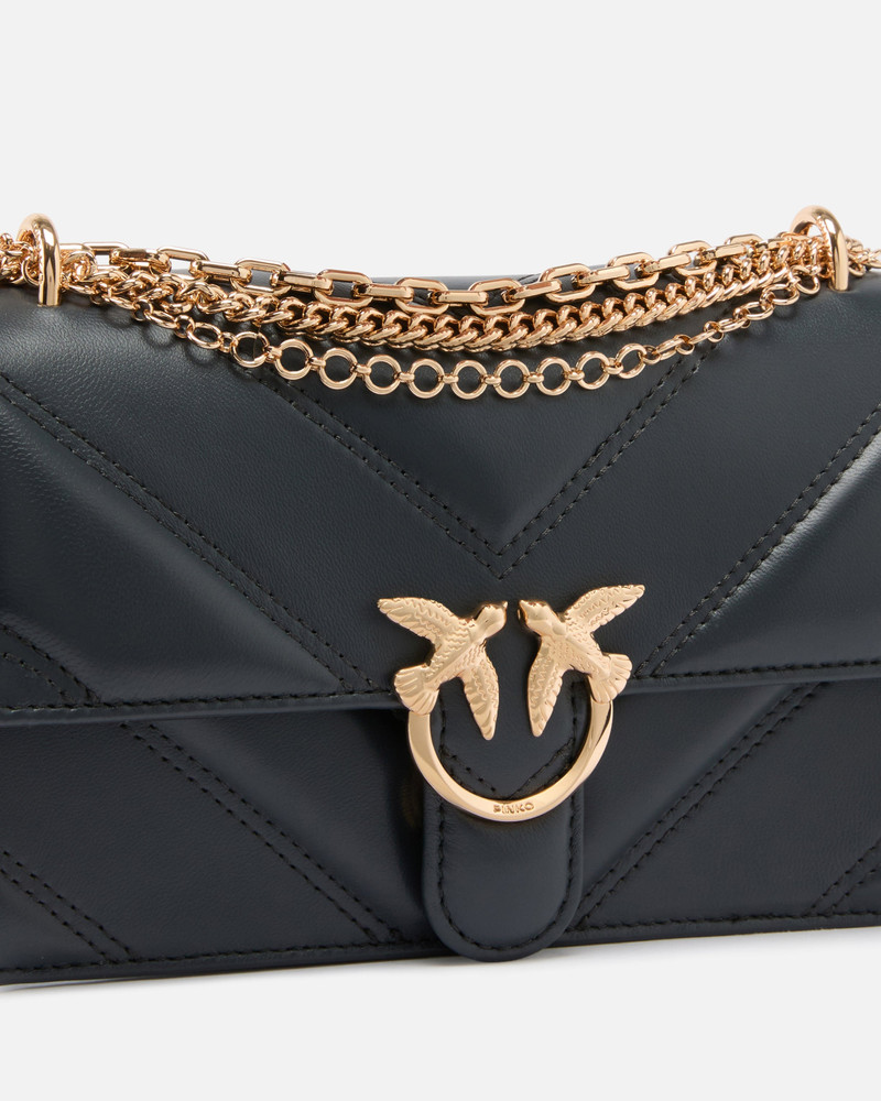 MINI LOVE BAG ONE SHOULDER BAG IN CHEVRON LEATHER AND NAPPA WITH TRIPLE CHAIN 3