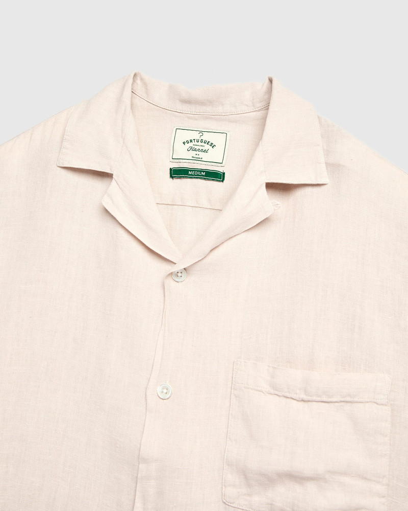 Portuguese Flannel Linen Camp Collar Shirt in Raw outlook