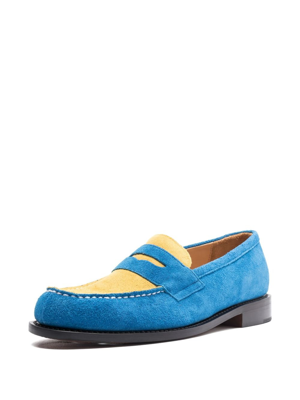 two-tone suede "Blue/Yellow" loafers - 2