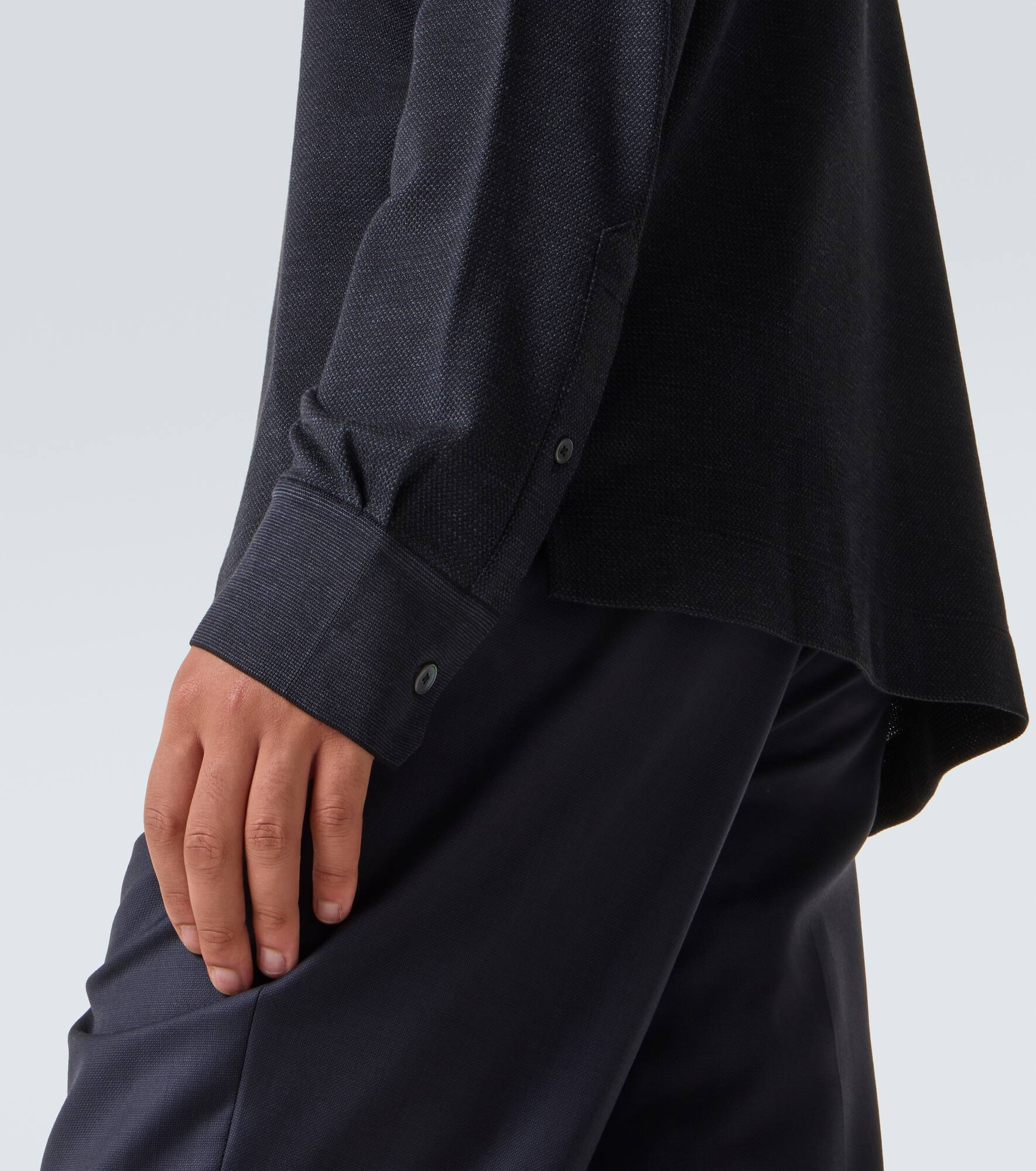 Cotton and silk polo shirt - 7