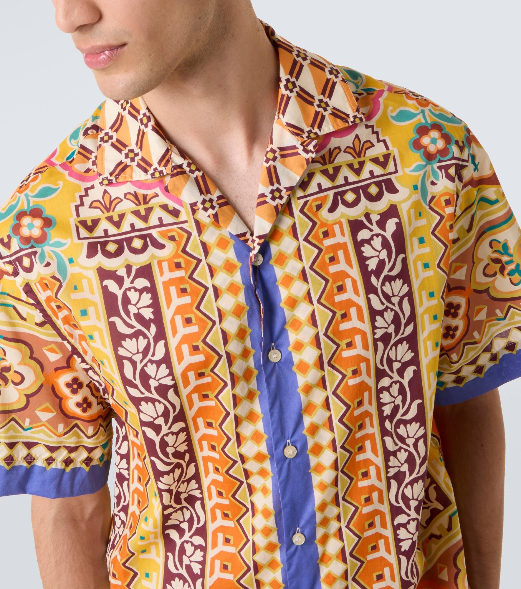 Printed cotton bowling shirt - 6