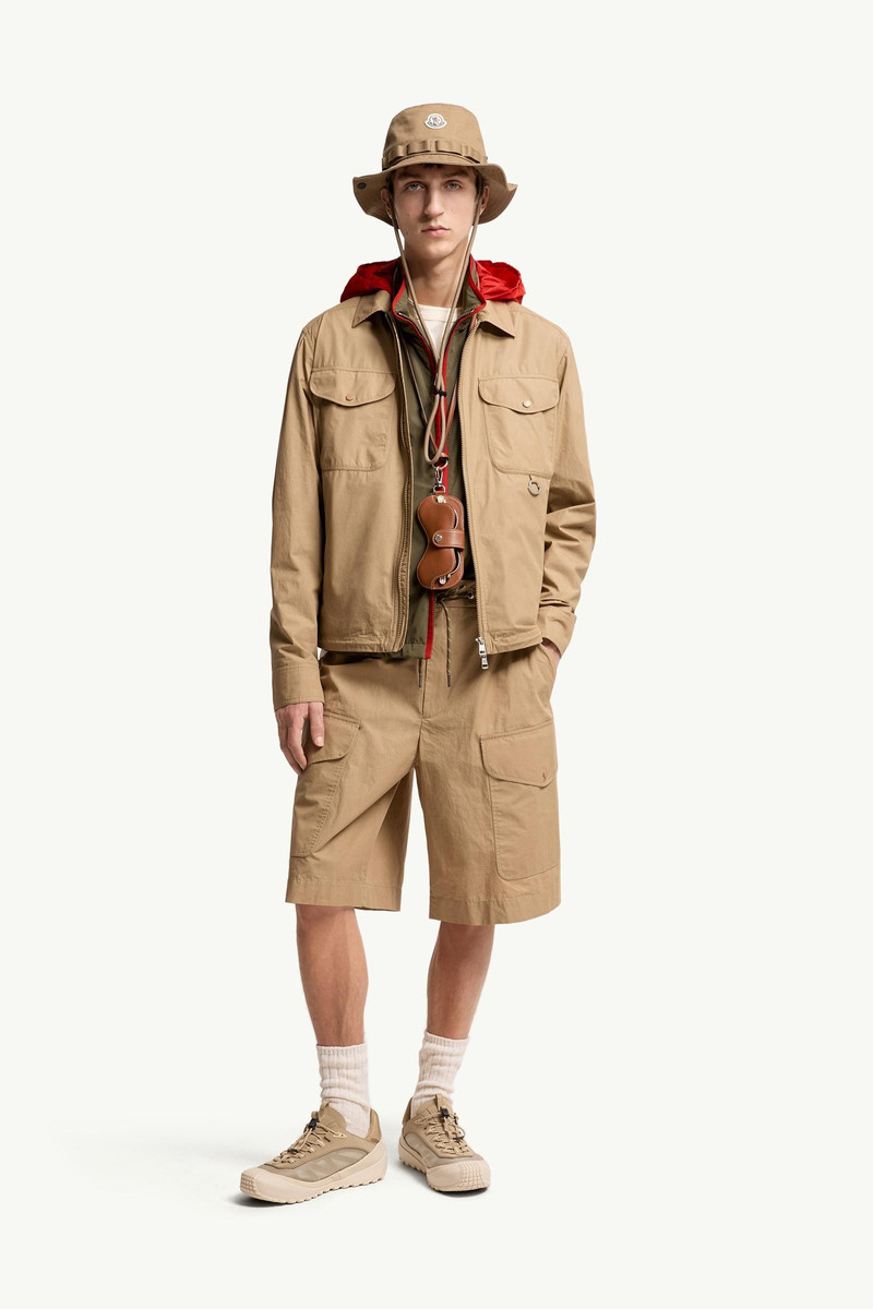 Moncler Cotton Poplin Long Sleeve Zip-Up Shirt outlook