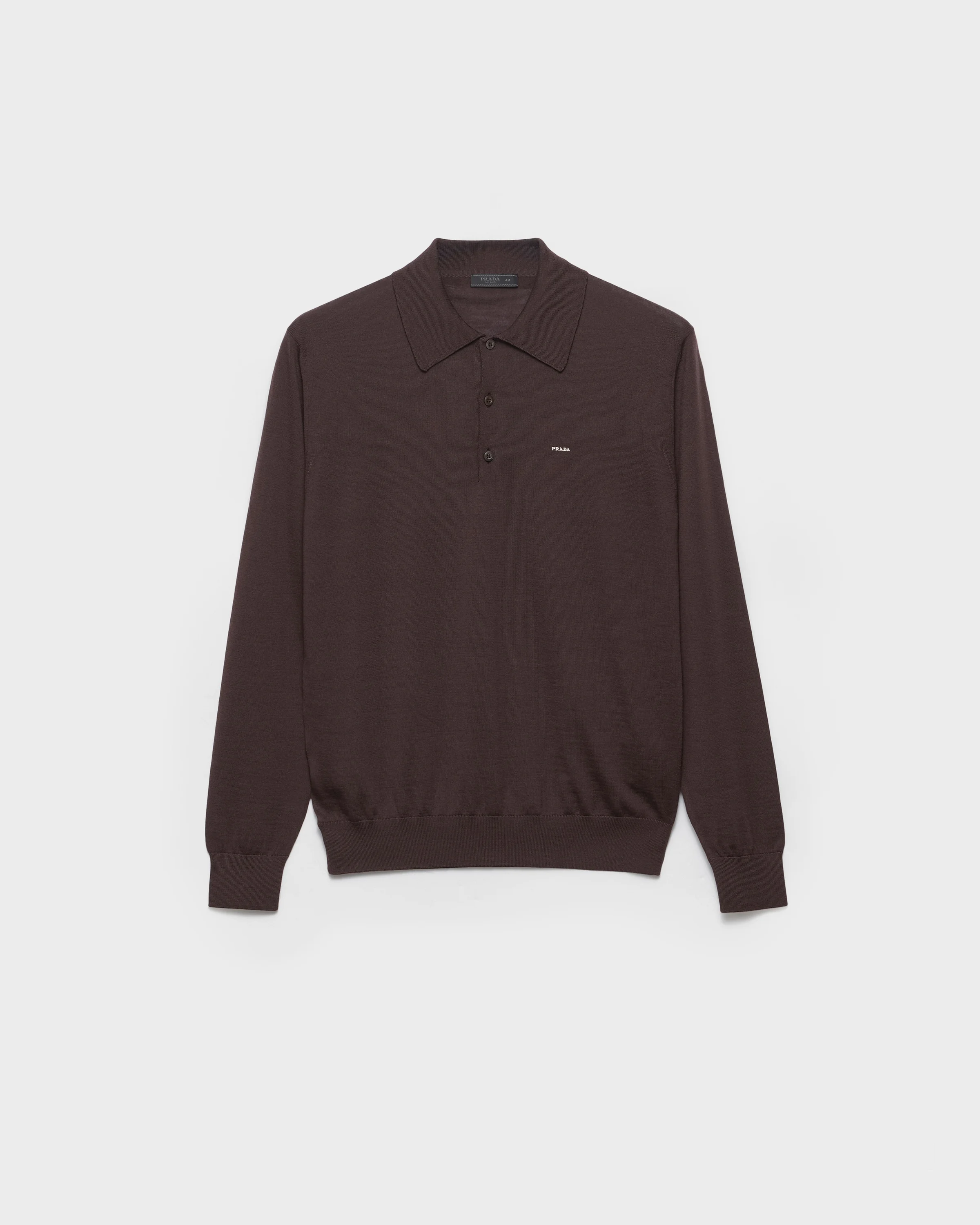 Long-sleeved superfine wool polo sweater - 1