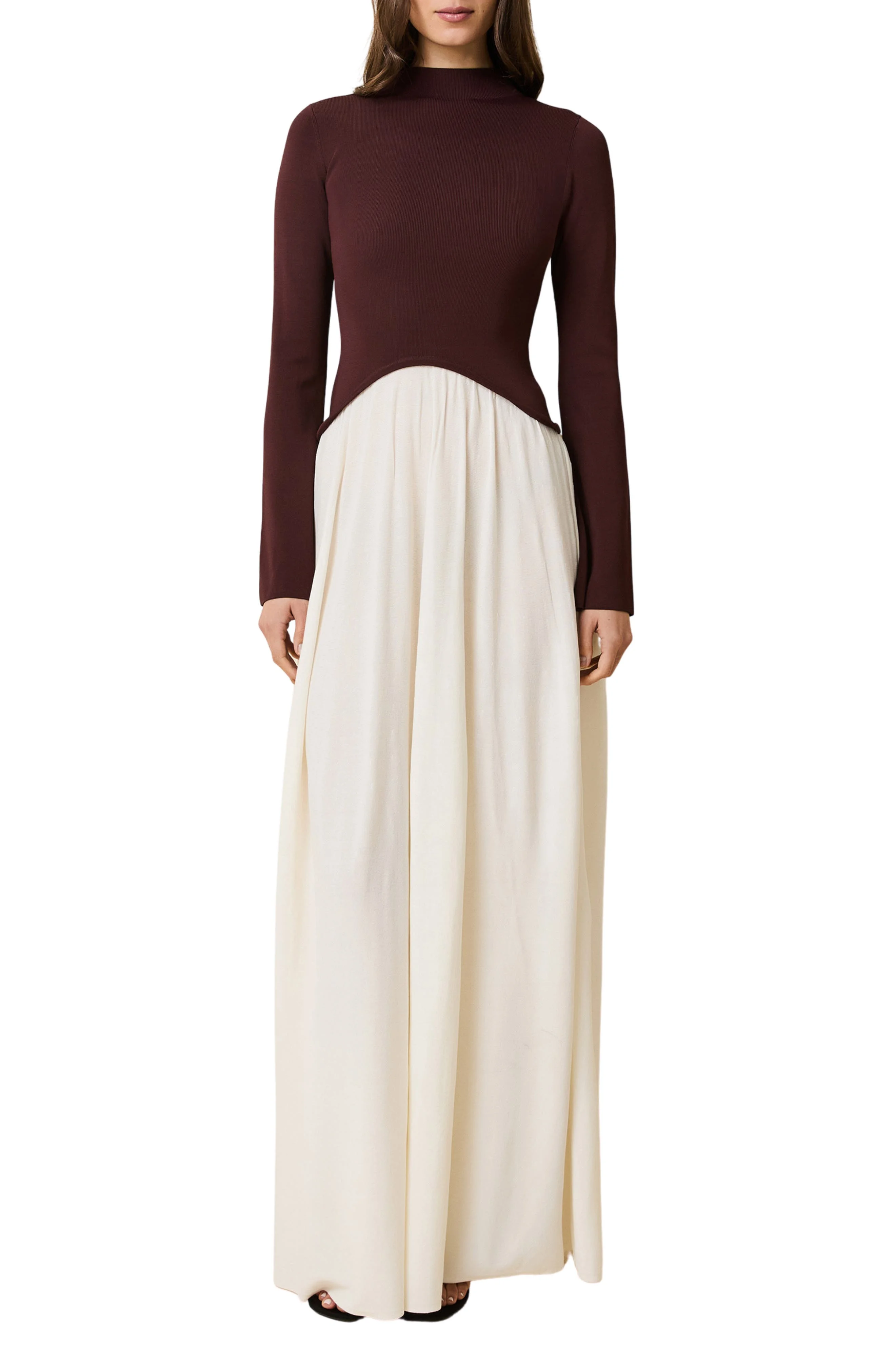 Solid & Striped The Soglio Long Sleeve Maxi Swetter Dress in Raisin Brown at Nordstrom - 1