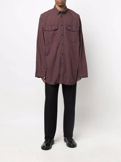 BALENCIAGA oversized tartan check shirt outlook