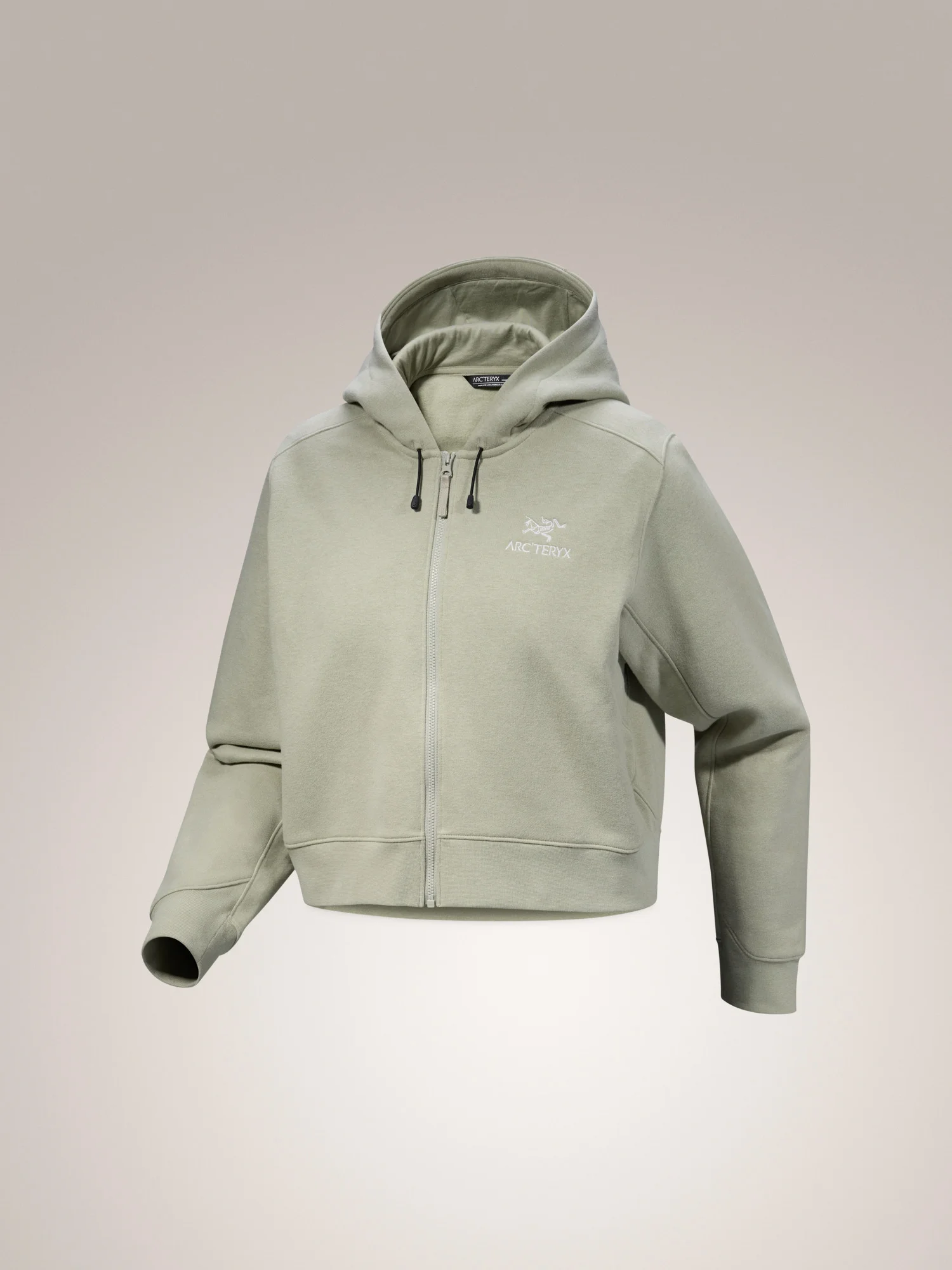 Emblem Fleece Full Zip Crop Hoody - 1