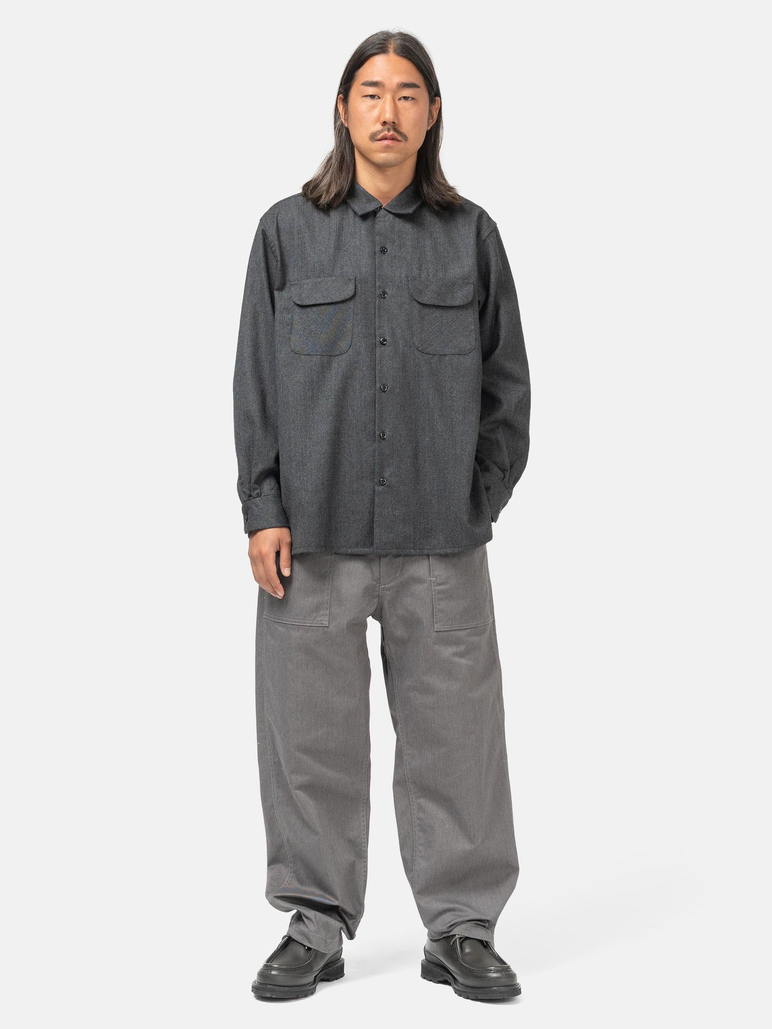 Classic Shirt Worsted Wool Charcoal - 2