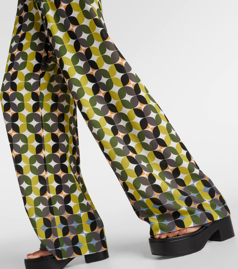 Printed high-rise crêpe wide-leg pants 5