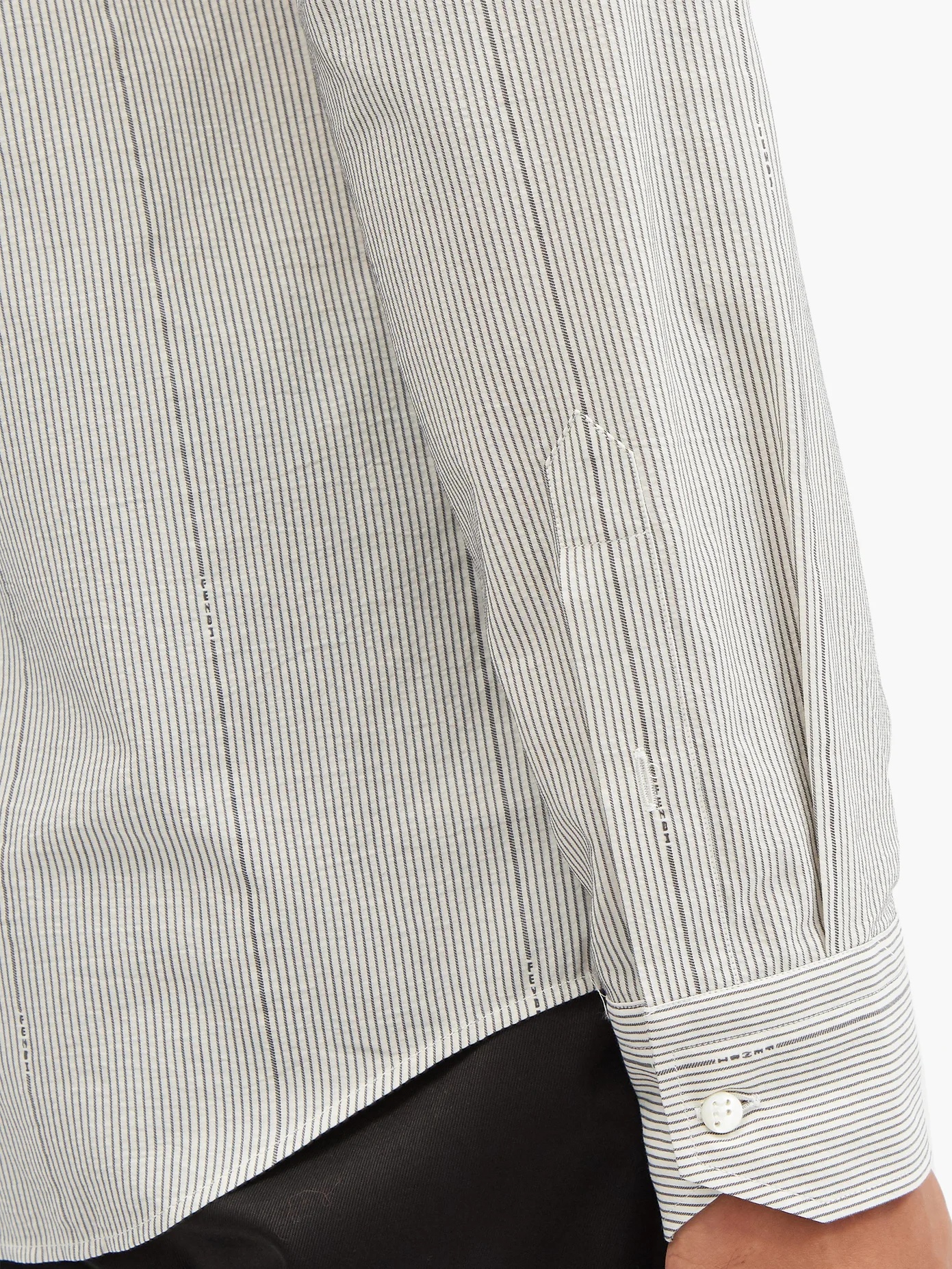 Logo-embroidered pinstriped cotton-poplin shirt - 4