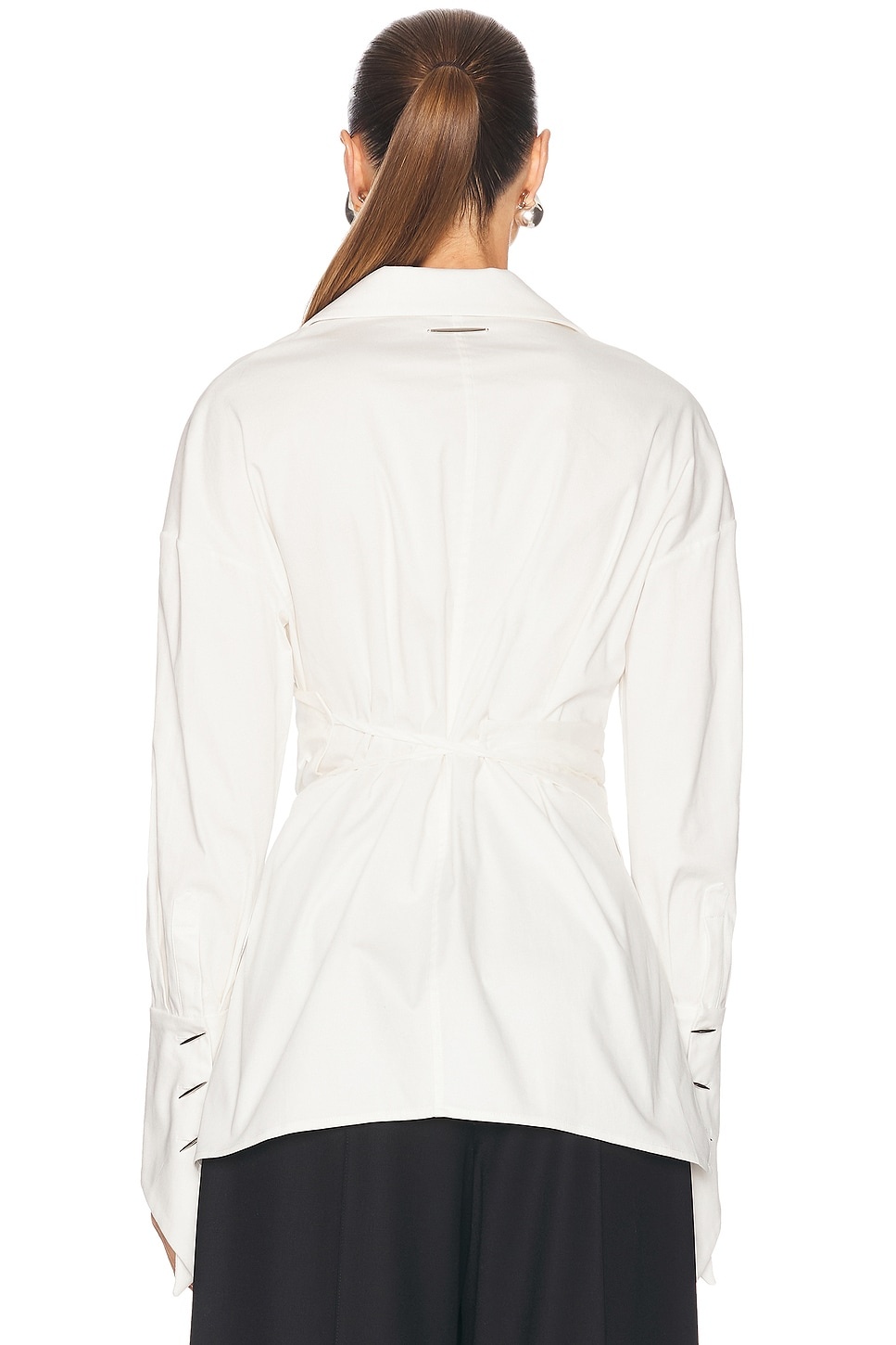 Pierced Dagger Oversized Wrap Shirt - 4