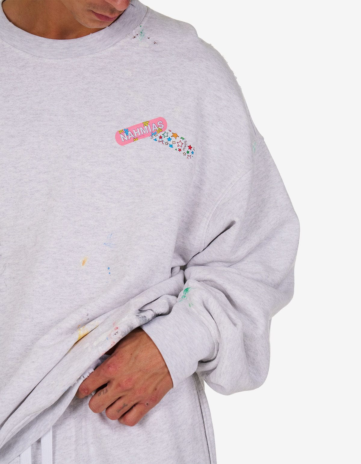Nahmias Grey Bandaid Sweatshirt - 4