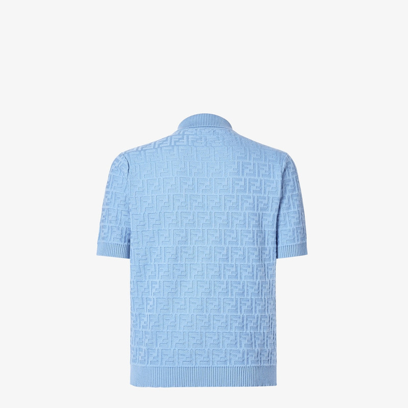 FENDI Polo shirt Light blue FF cotton polo shirt outlook
