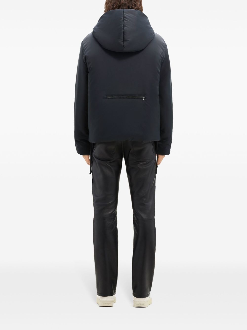 logo-appliqué hooded puffer jacket - 4
