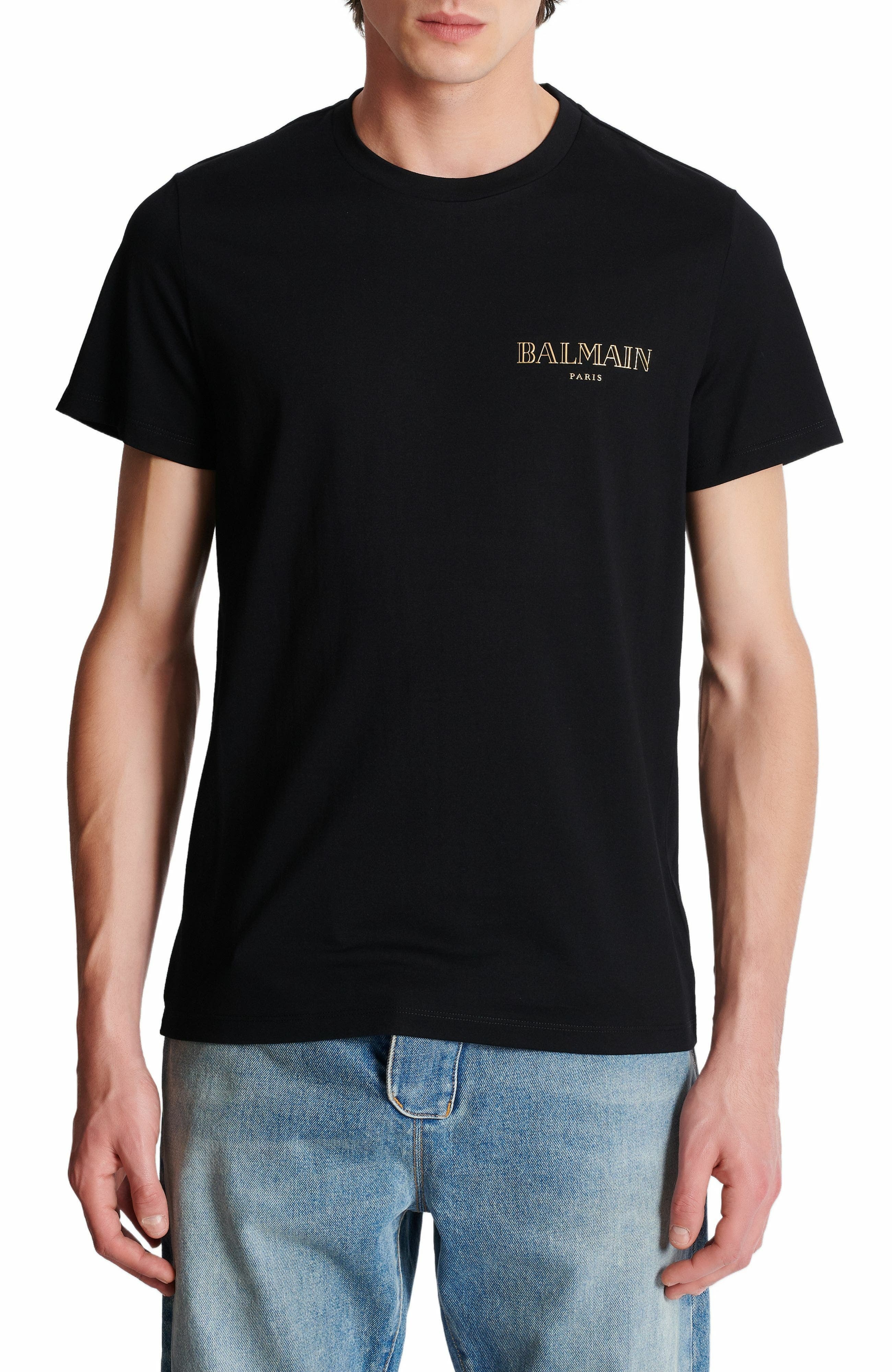 T-shirt with vintage gel Balmain logo in Black at Nordstrom - 5