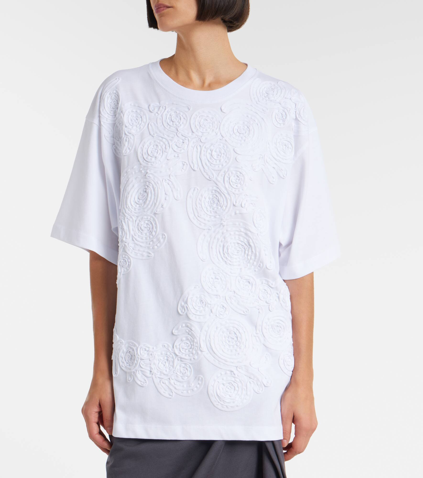 Embroidered oversized cotton T-shirt - 5