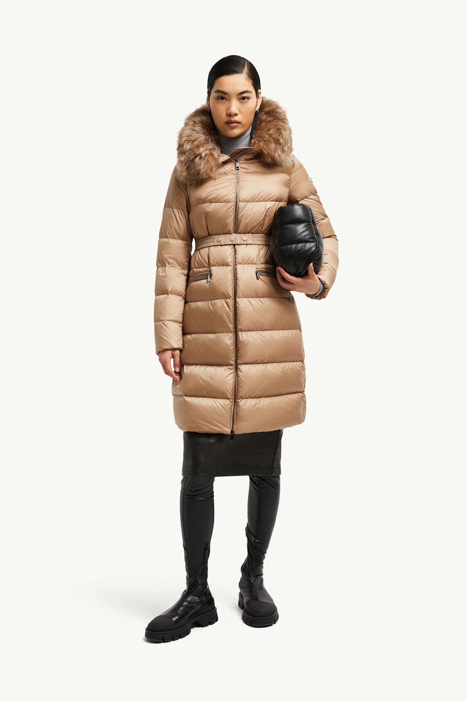 Boedic Hooded Shearling-Trimmed Long Down Jacket - 2
