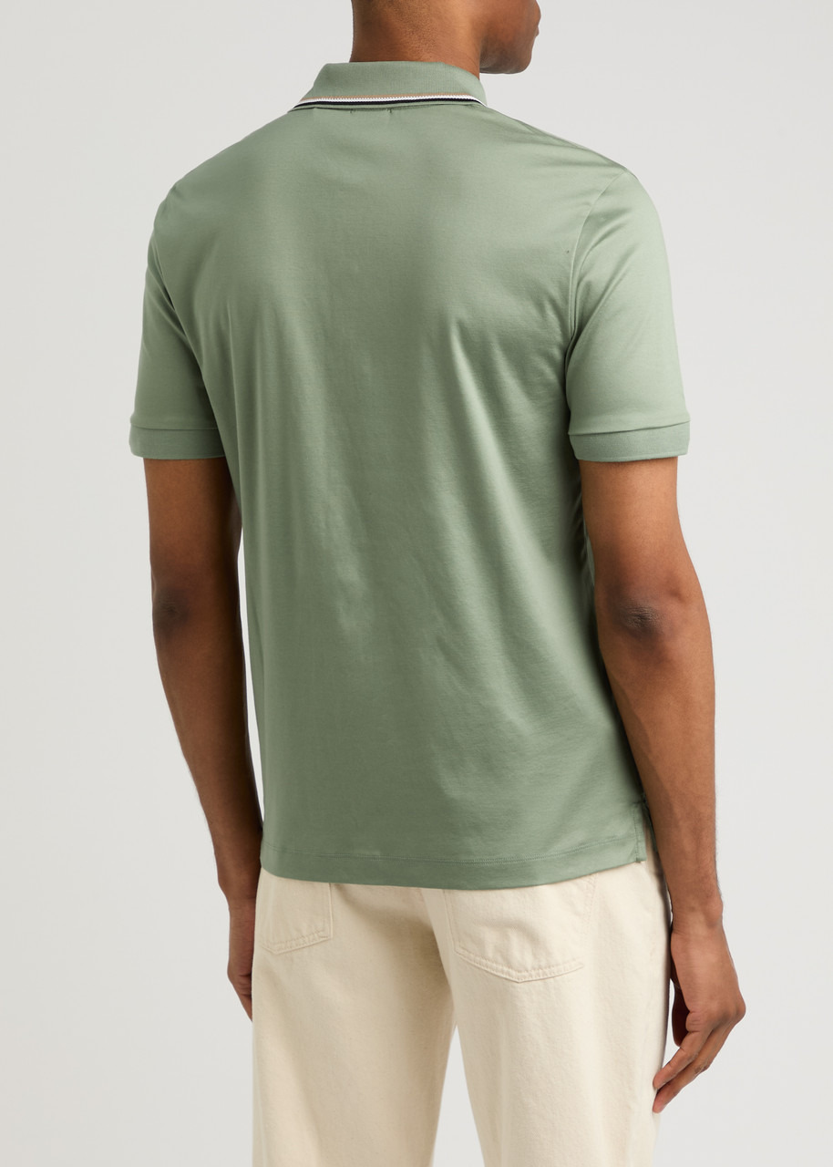Boss Striped Collar Cotton Polo Shirt - 3