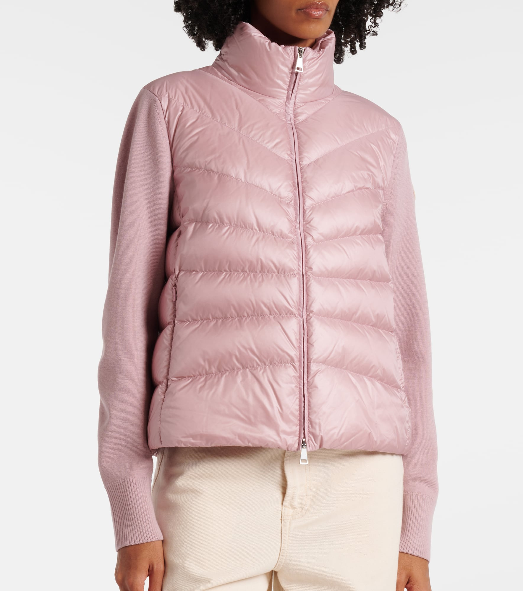 Down-paneled virgin wool cardigan - 6